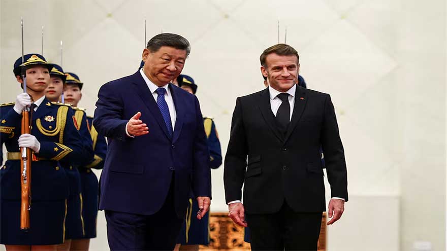 Macron urges Xi to step up efforts on Ukraine, rebalancing global trade