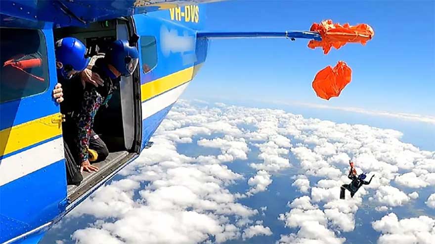 Skydiver survives plane-tail dangling incident in Australia