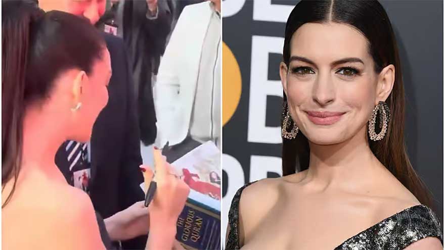 After 'Inshallah' video viral, Anne Hathaway gifted Quran at London premiere