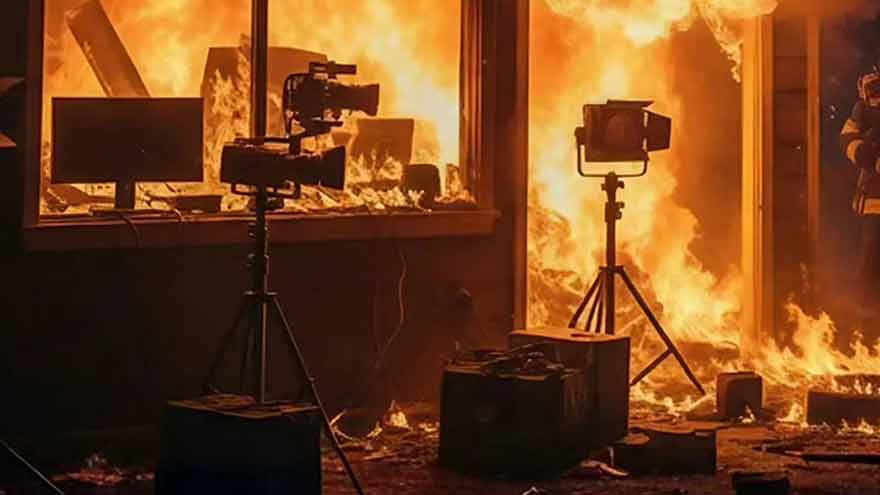 YouTuber sets fire to studio under mental stress over low followers