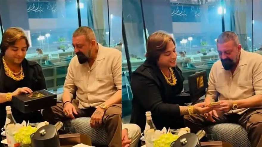 Pakistani TikToker gifts gold-plated iphone to Sanjay Dutt