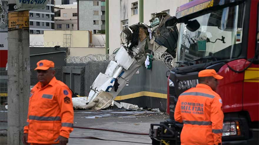 Three killed after small plane crashes into building in southeastern Brazil
