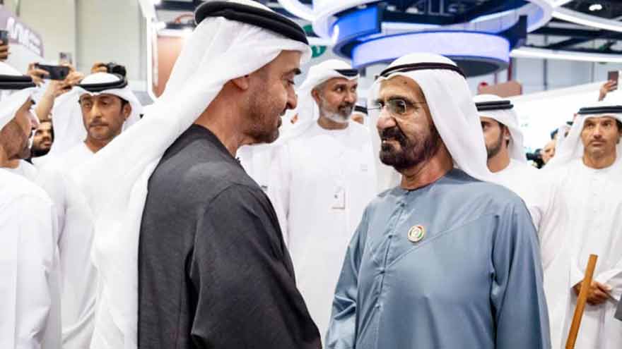 UAE President meets PM Sheikh Mohammed bin Rashid at industrial exhibition