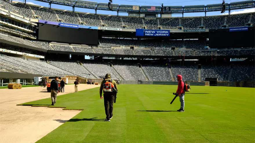 Pitch for World Cup final installed at US stadium