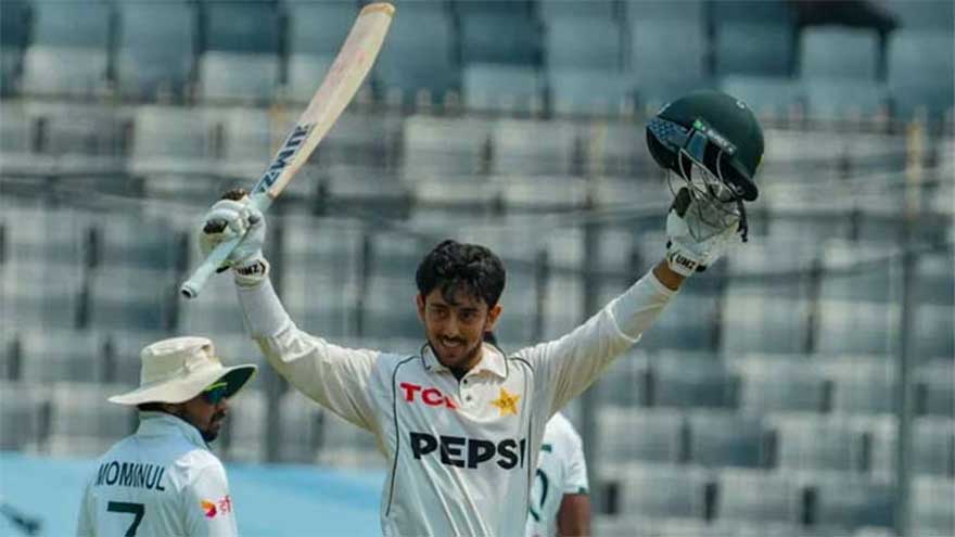 First Test: Debutant Azan scores ton as Pakistan suffer mini collapse